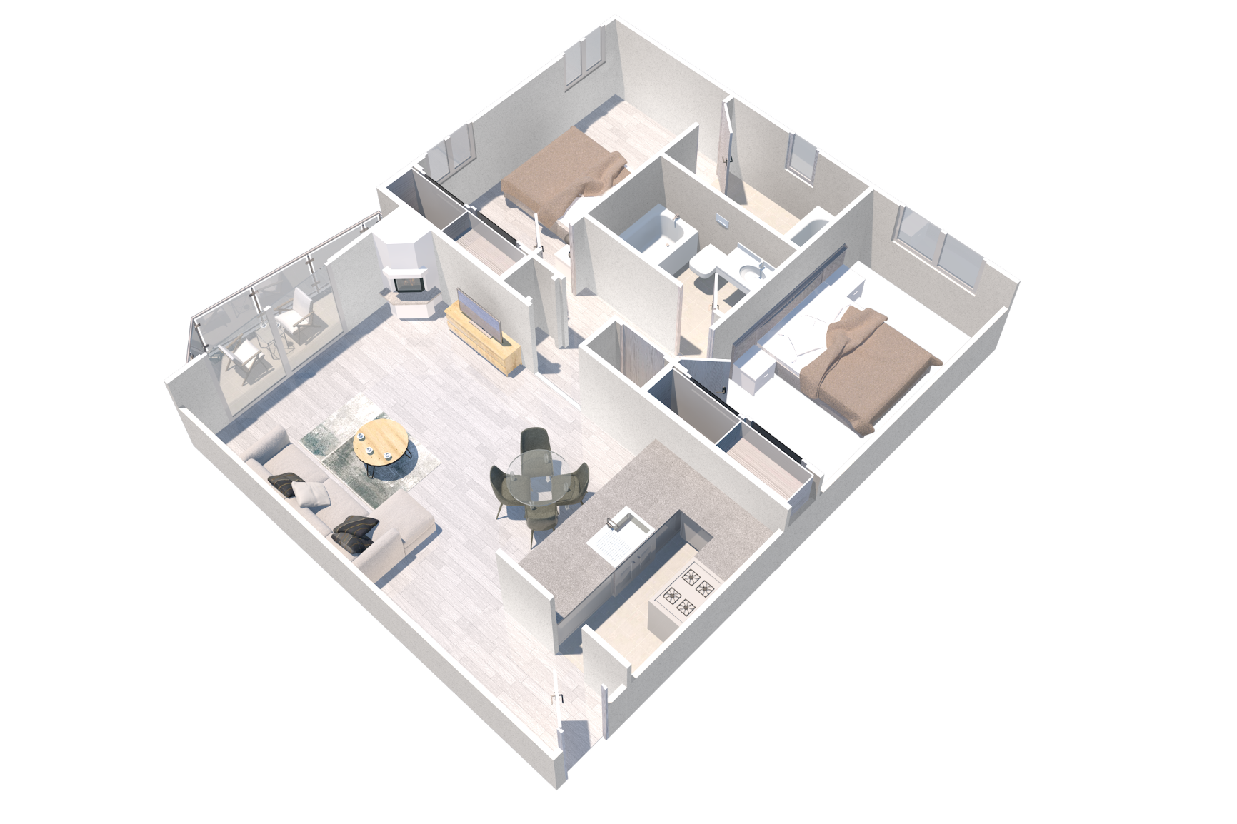 Two bedroom Two bathroom spacious apartment at the Ritz in Studio City, CA